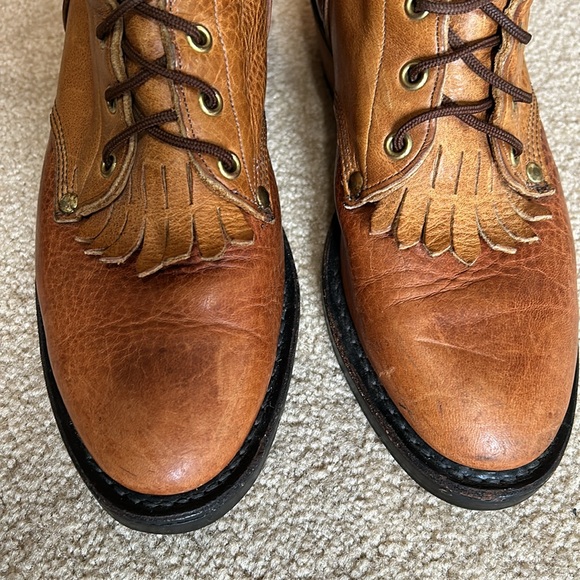 RARE Vintage Handcrafted J Chisholm two tone logger packer boot - Picture 5 of 16